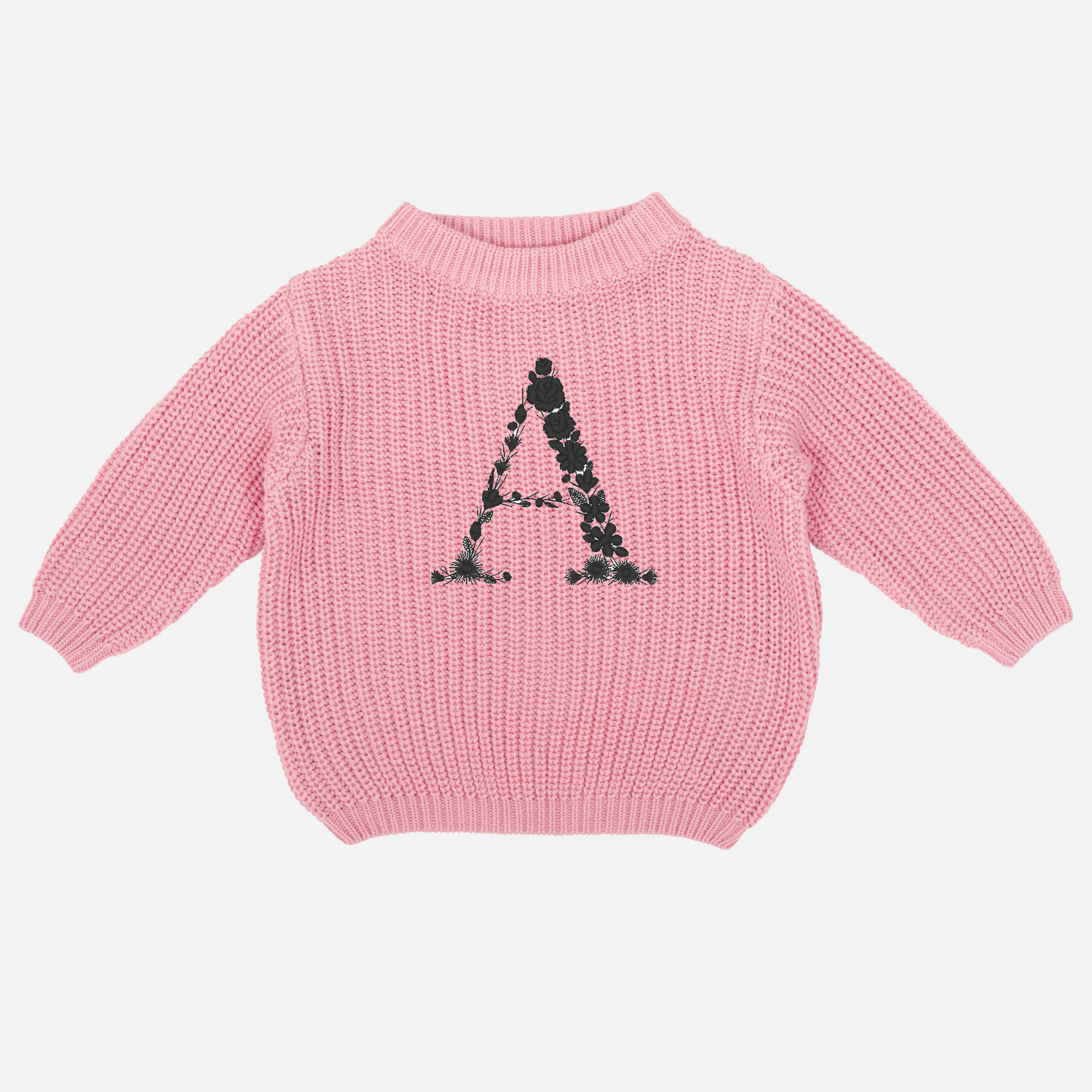 Embroidered Chunky Knit - Parisian Pink