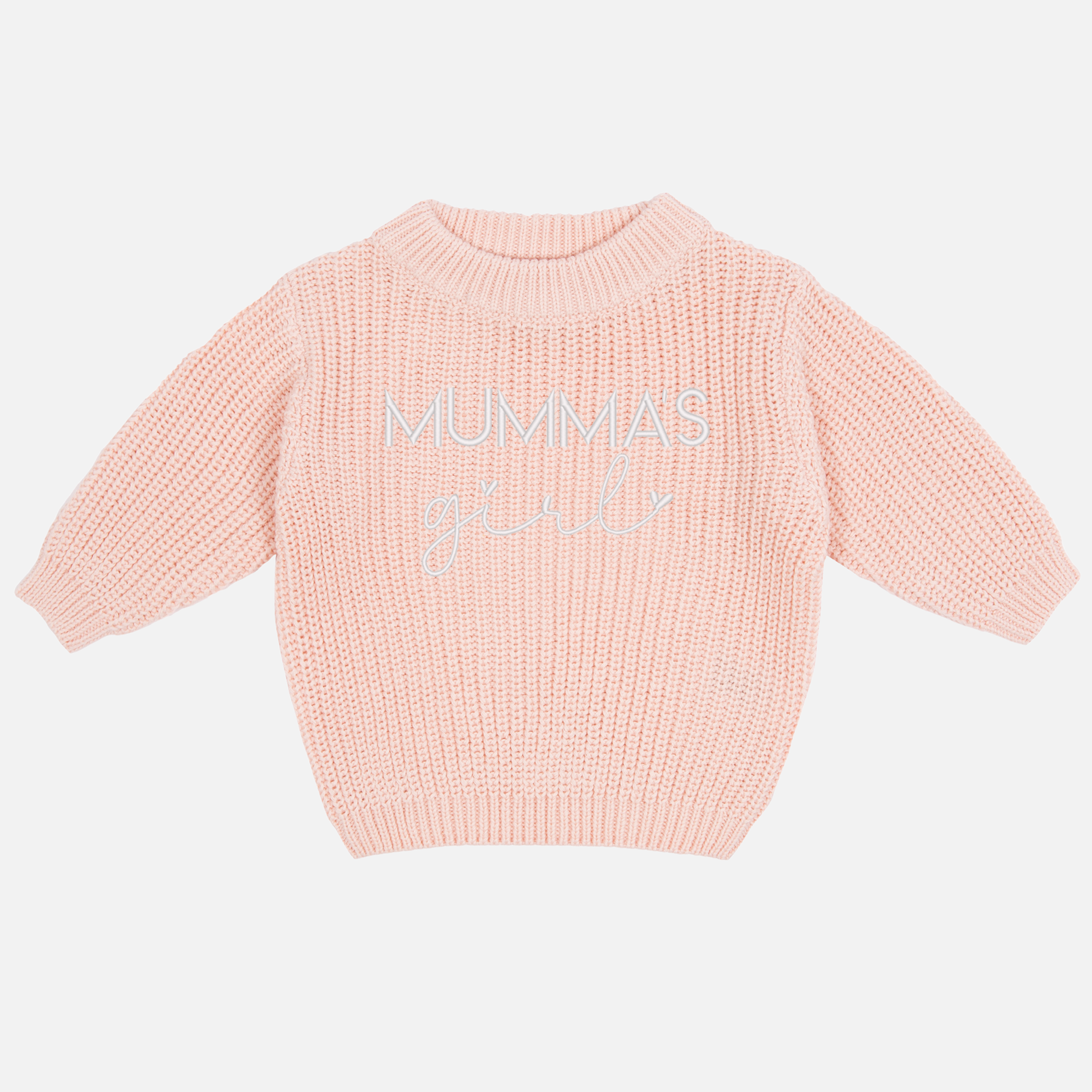 Embroidered Mother's Day Chunky Knit - Peachy