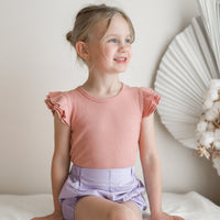 Cozy Short Sleeve Flutter - Peach Parfait