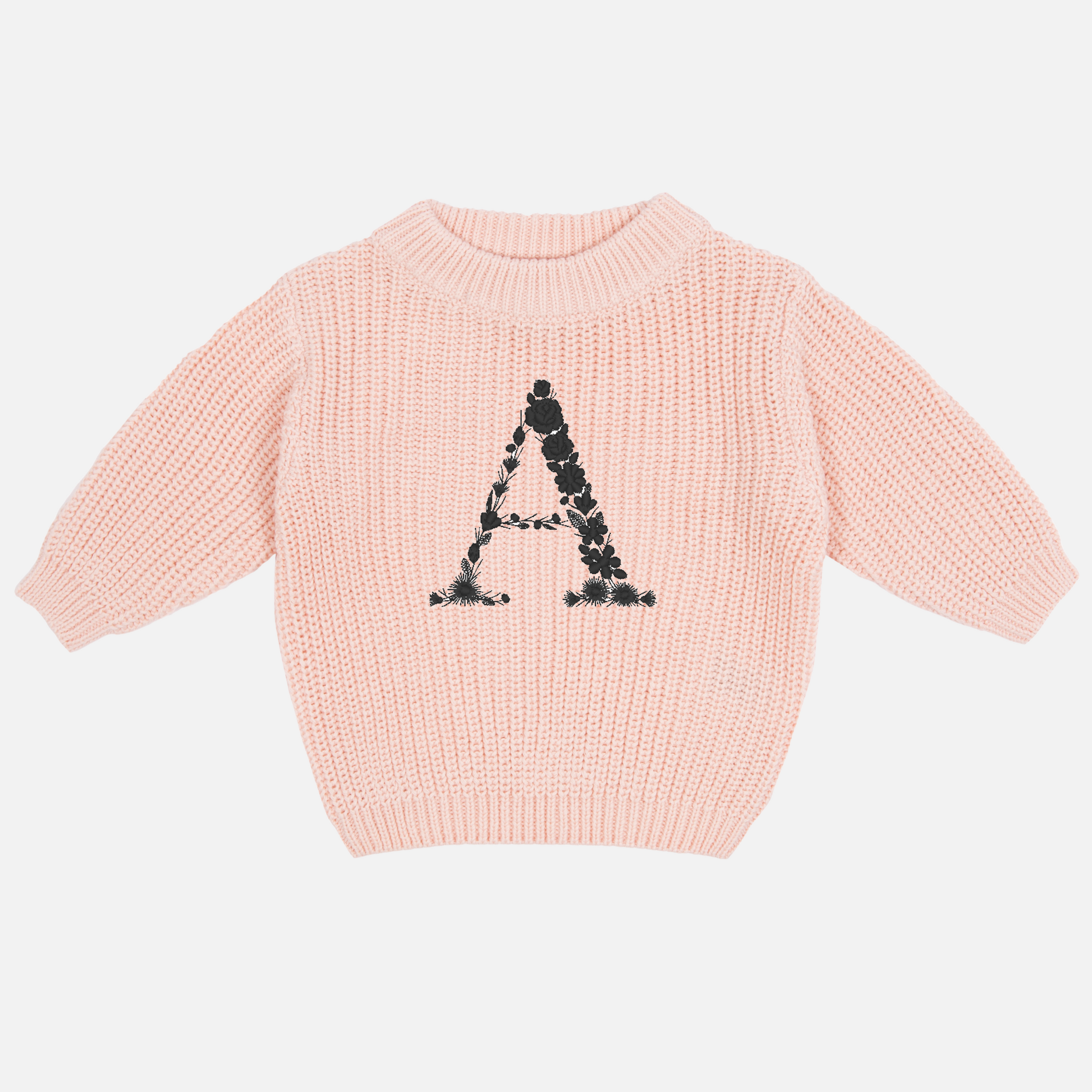 Embroidered Chunky Knit - Peachy