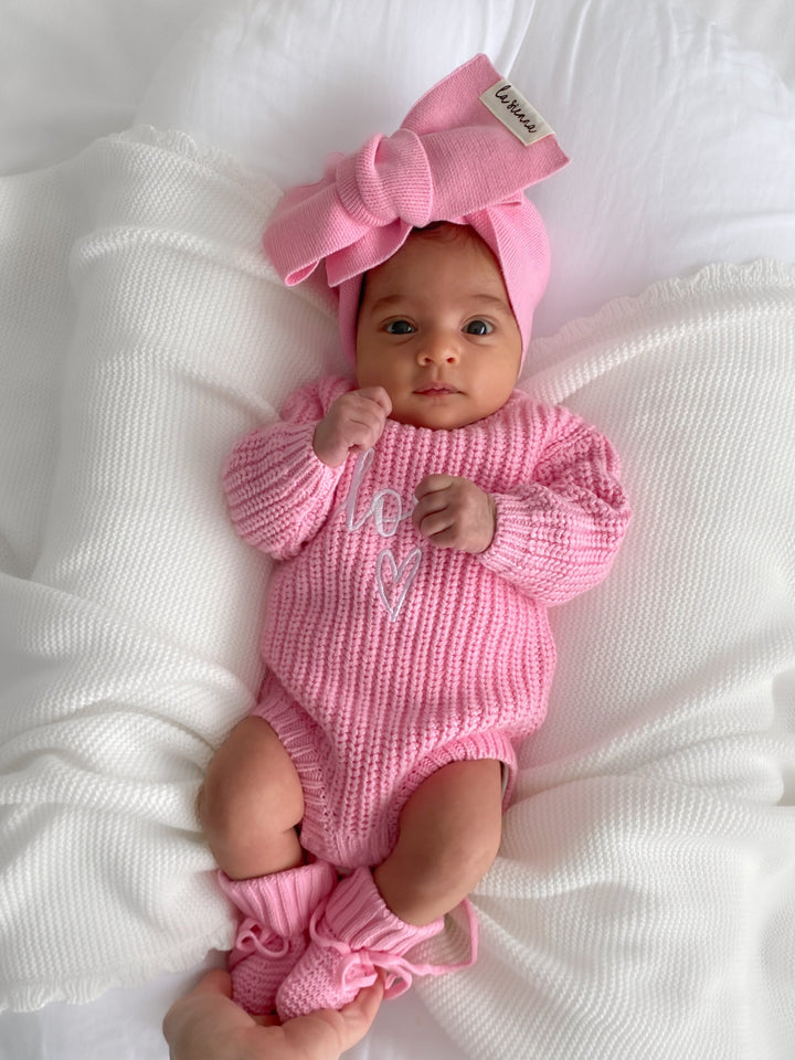 Knitted Headwrap - Peony Pink