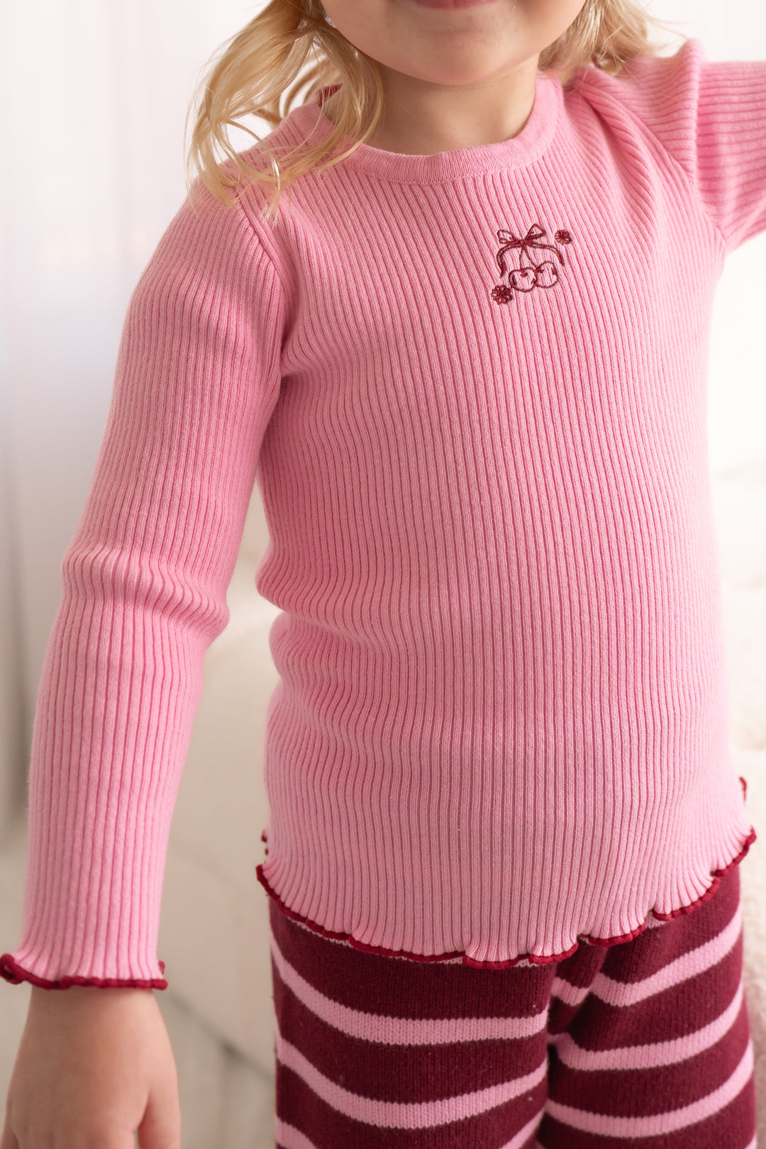 Knitted Bodysuit/Top - Peony Pink
