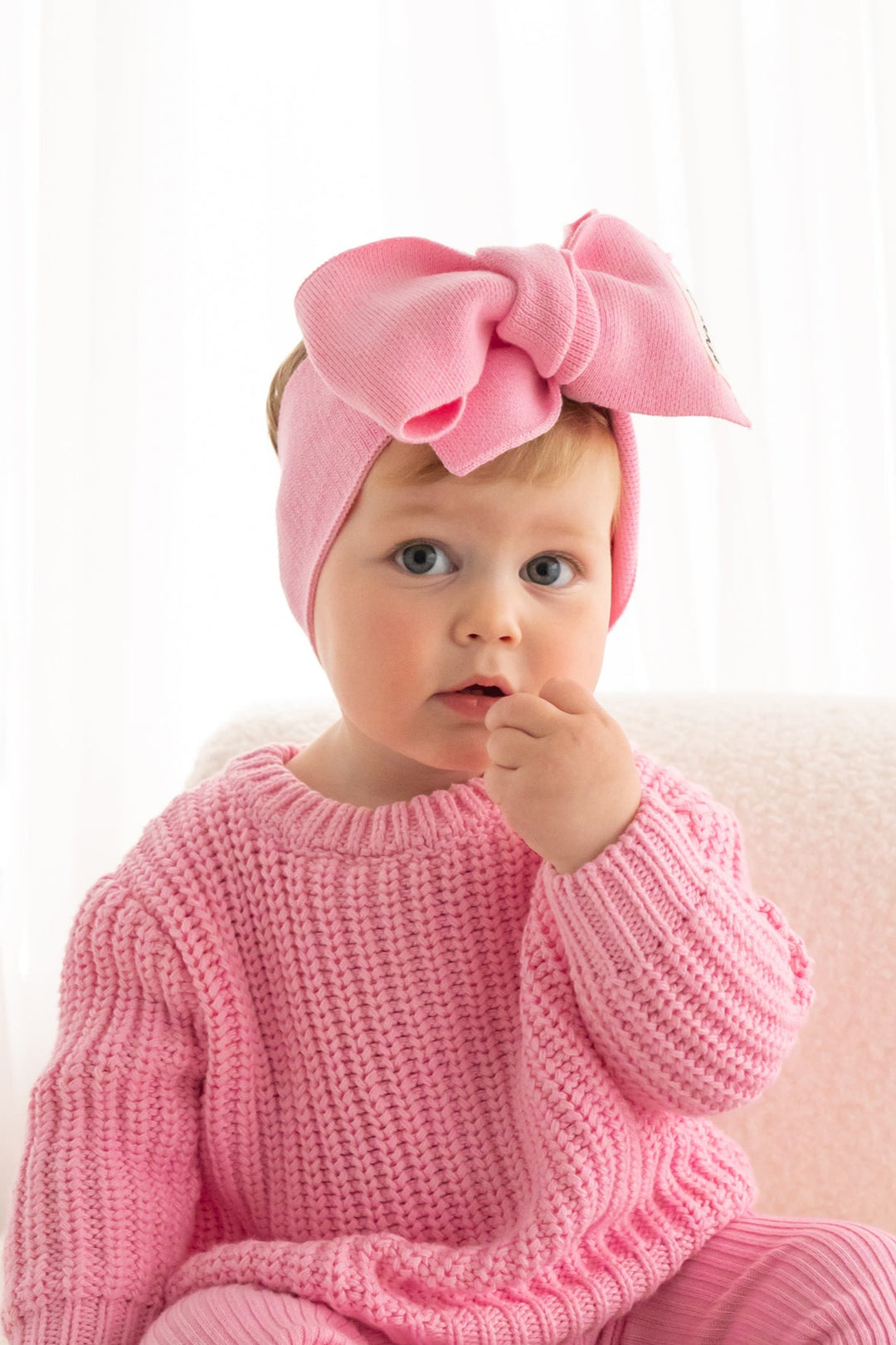 Knitted Headwrap - Peony Pink
