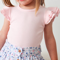 Cozy Short Sleeve Flutter - Petal Pink