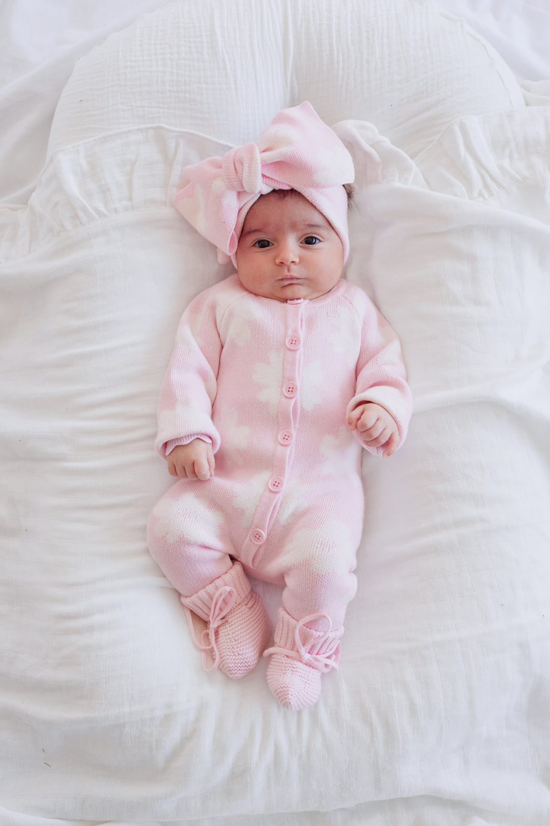 Knitted Louie Romper - Petal
