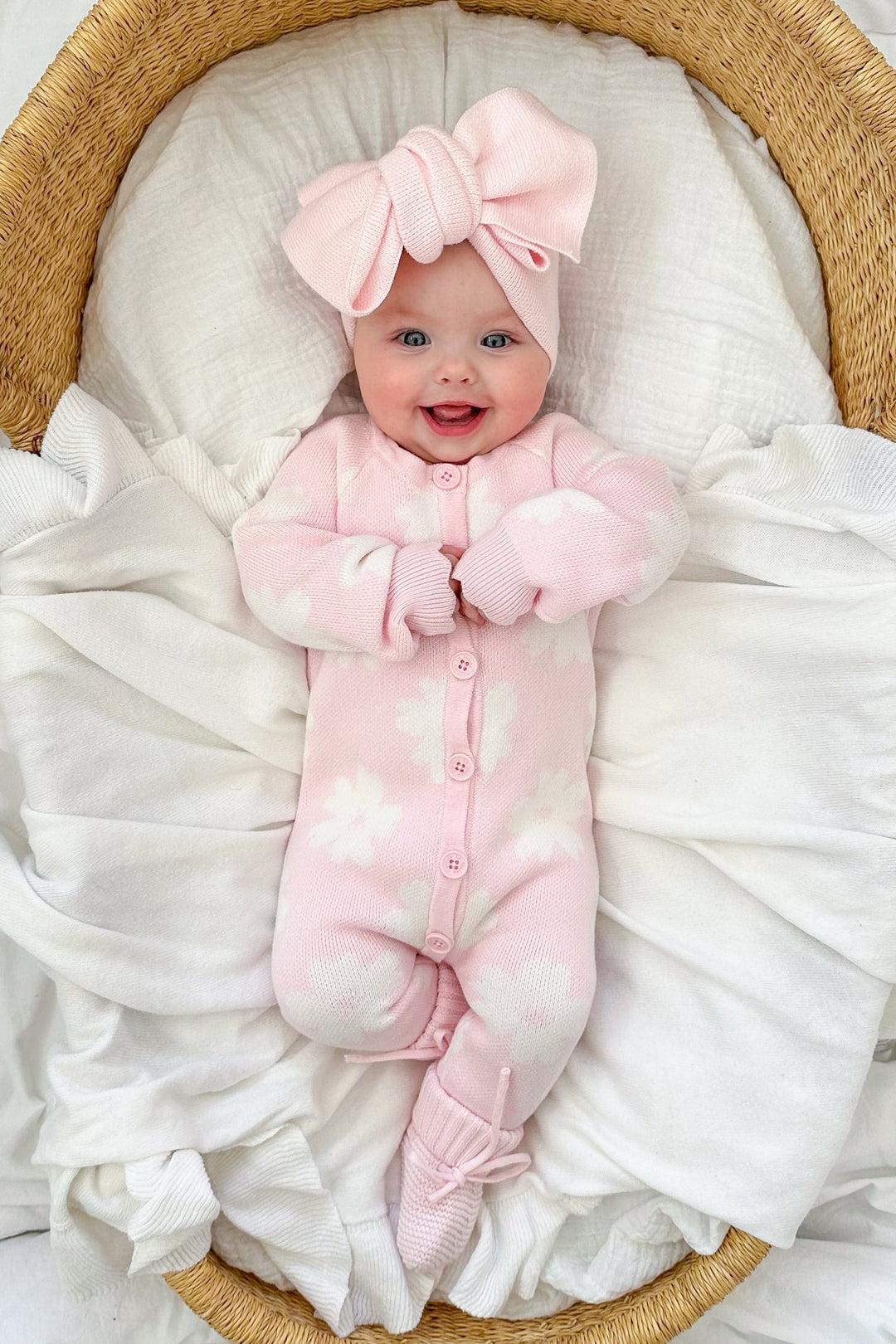 Knitted Louie Romper - Petal