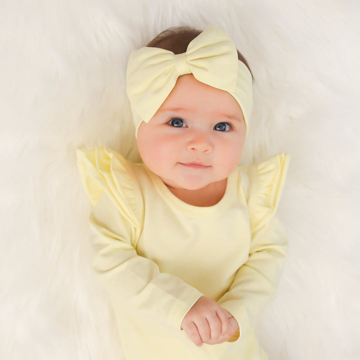 Long Sleeve Flutter - Lemon