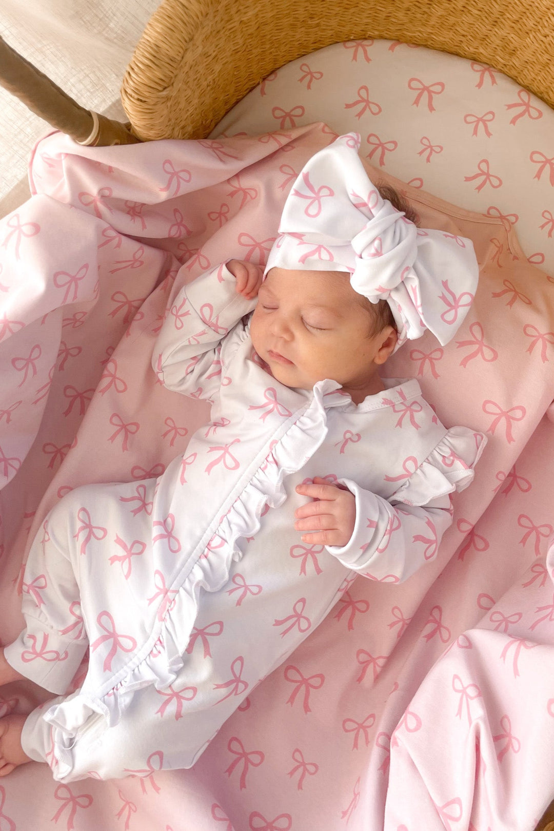 Frill Zip Romper - White Bows
