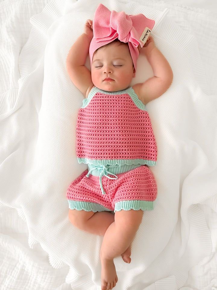 Crochet Shorts - Pink Sorbet