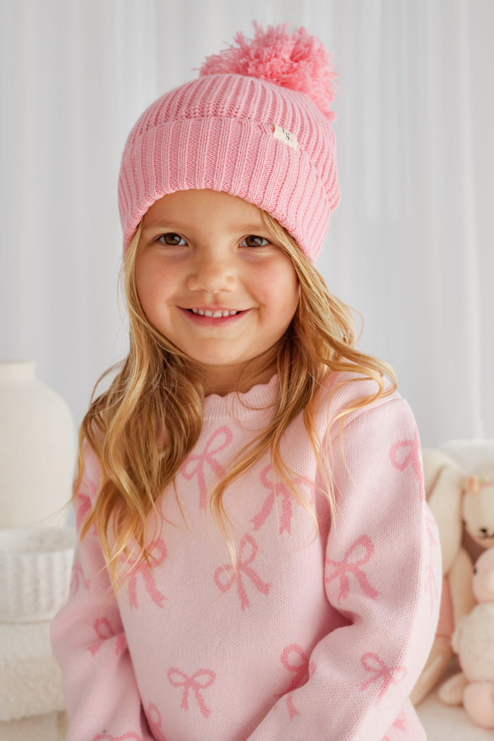 Chunky Knit Beanie - Blush