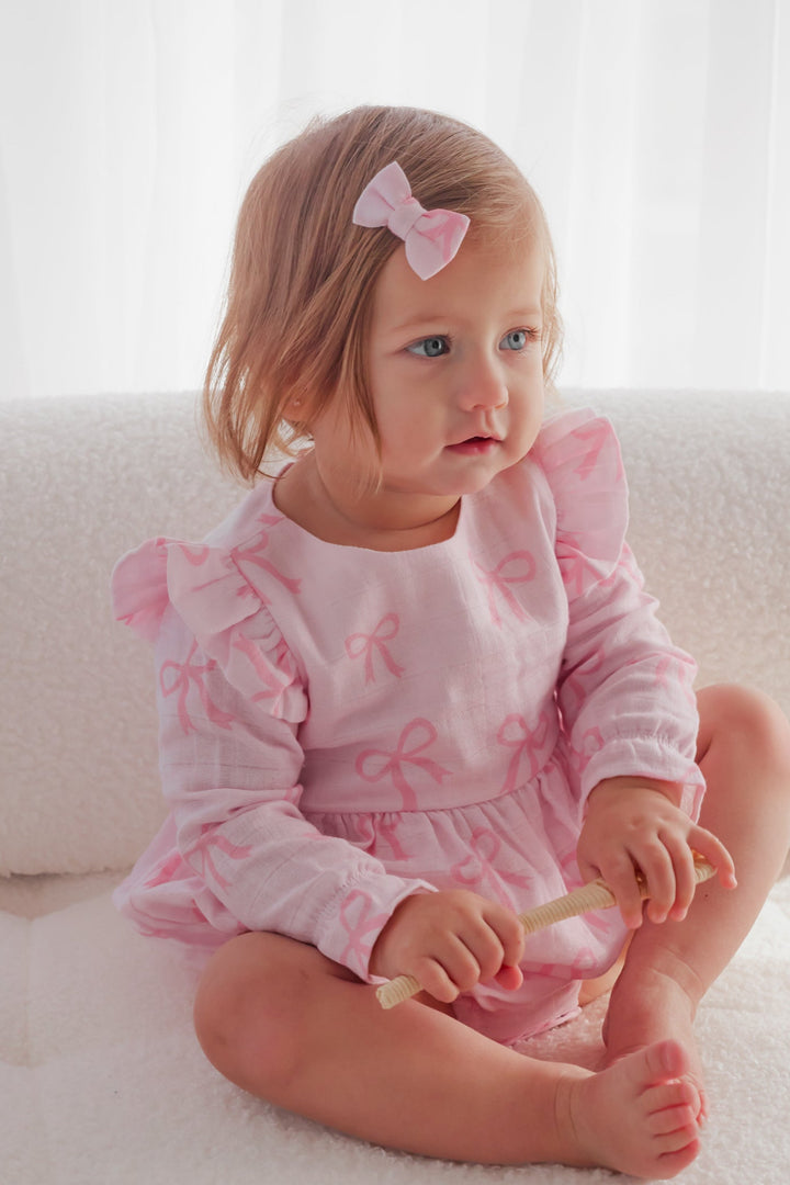 Muslin Mini Bows - Pink Bows