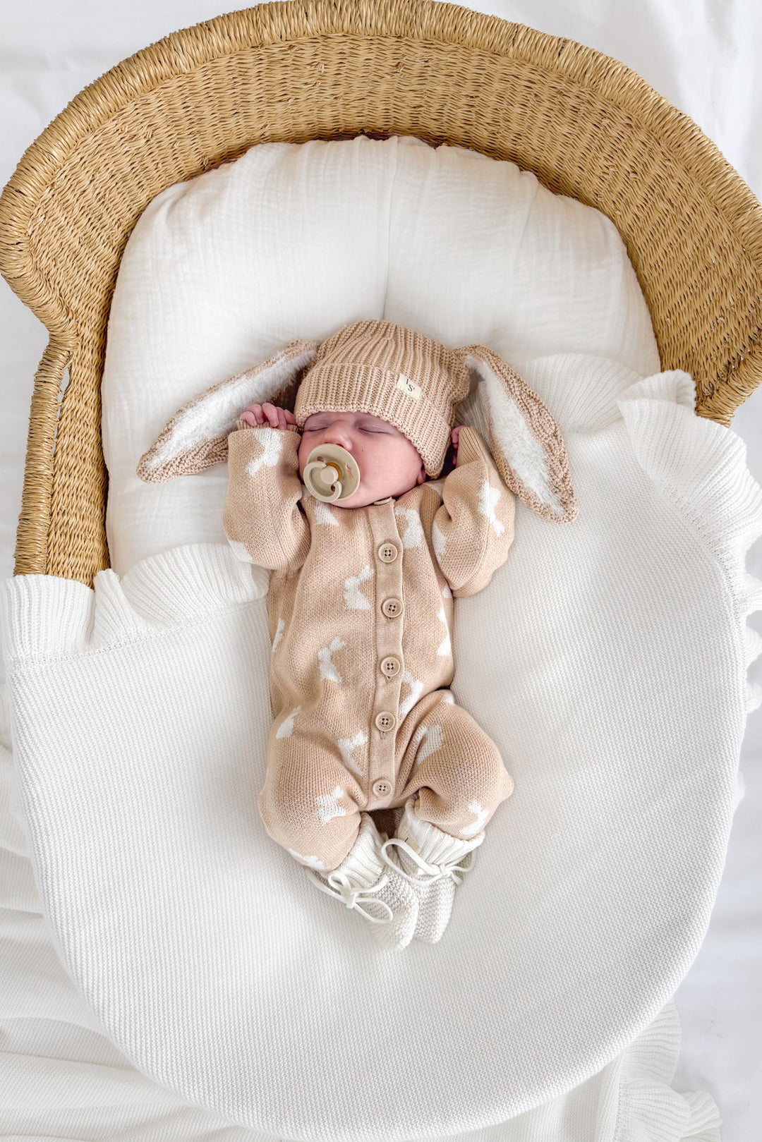 Bunny Chunky Knit Beanie - Oat
