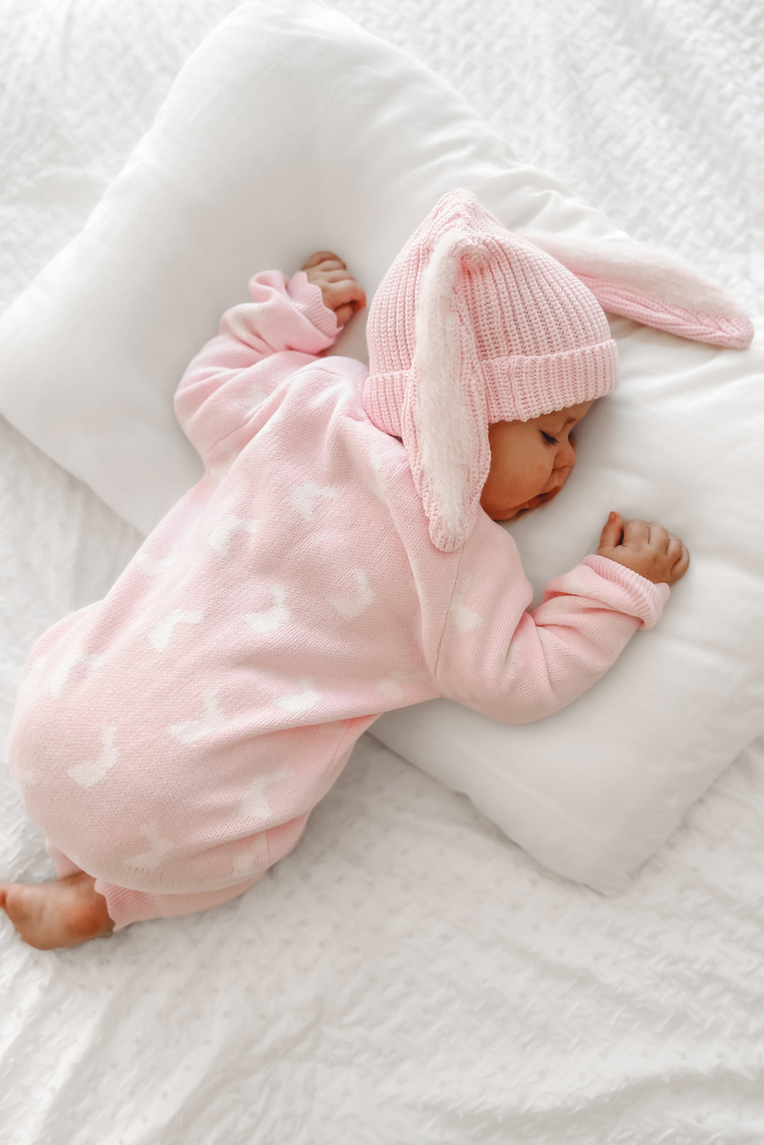 Knitted Louie Romper - Little Bunny Ballerina Pink