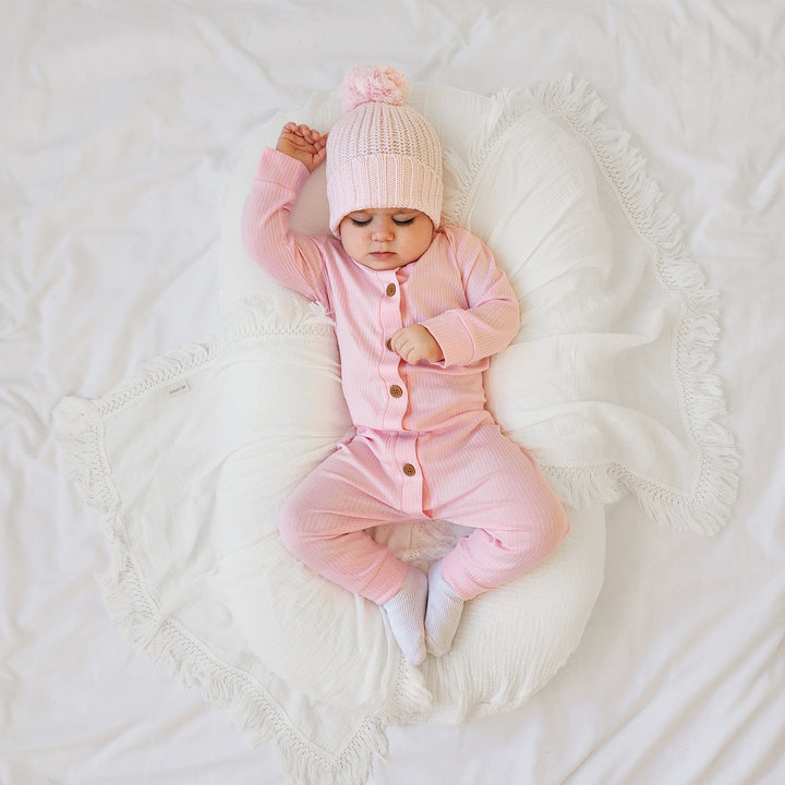 Toddler long sleeve pink romper