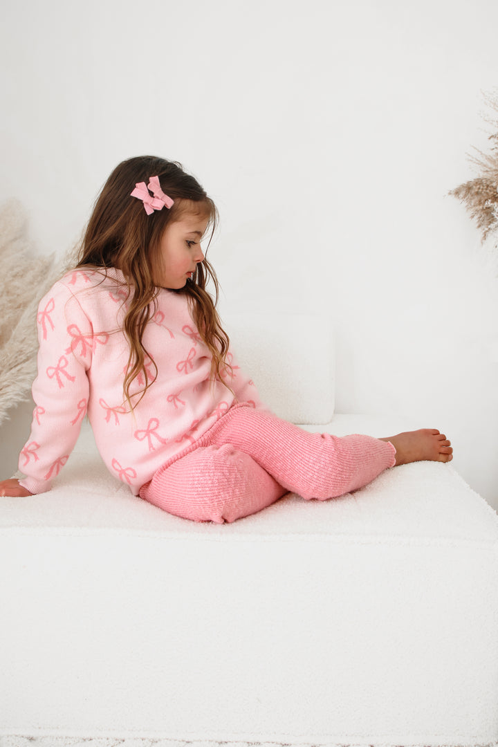 Knitted Jumper - Pink Bows