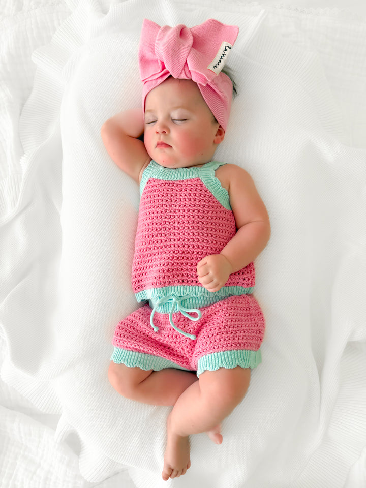 Crochet Shorts - Pink Sorbet