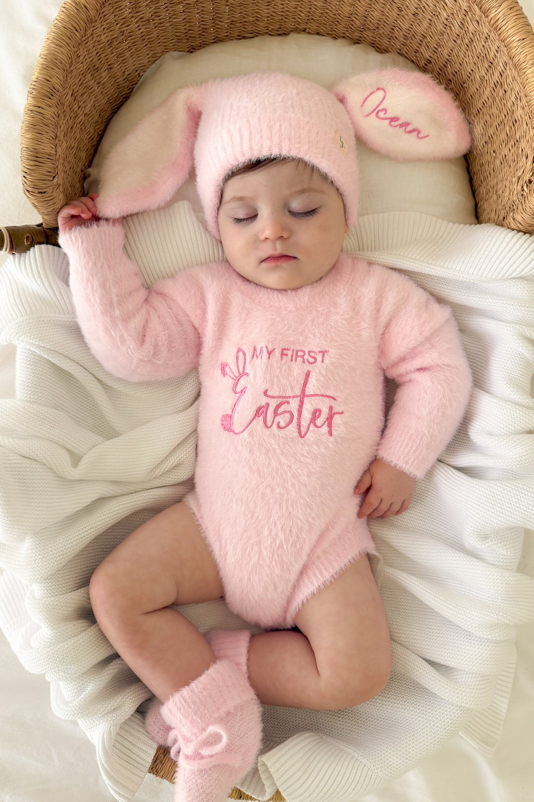 Fluffy Knit Romper - Pink