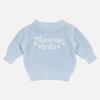 Embroidered Mother's Day Super Chunky Knit - Powder Blue