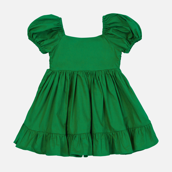 Puff Sleeve Dress -Green