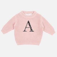 Embroidered Chunky Knit - Rose Quartz