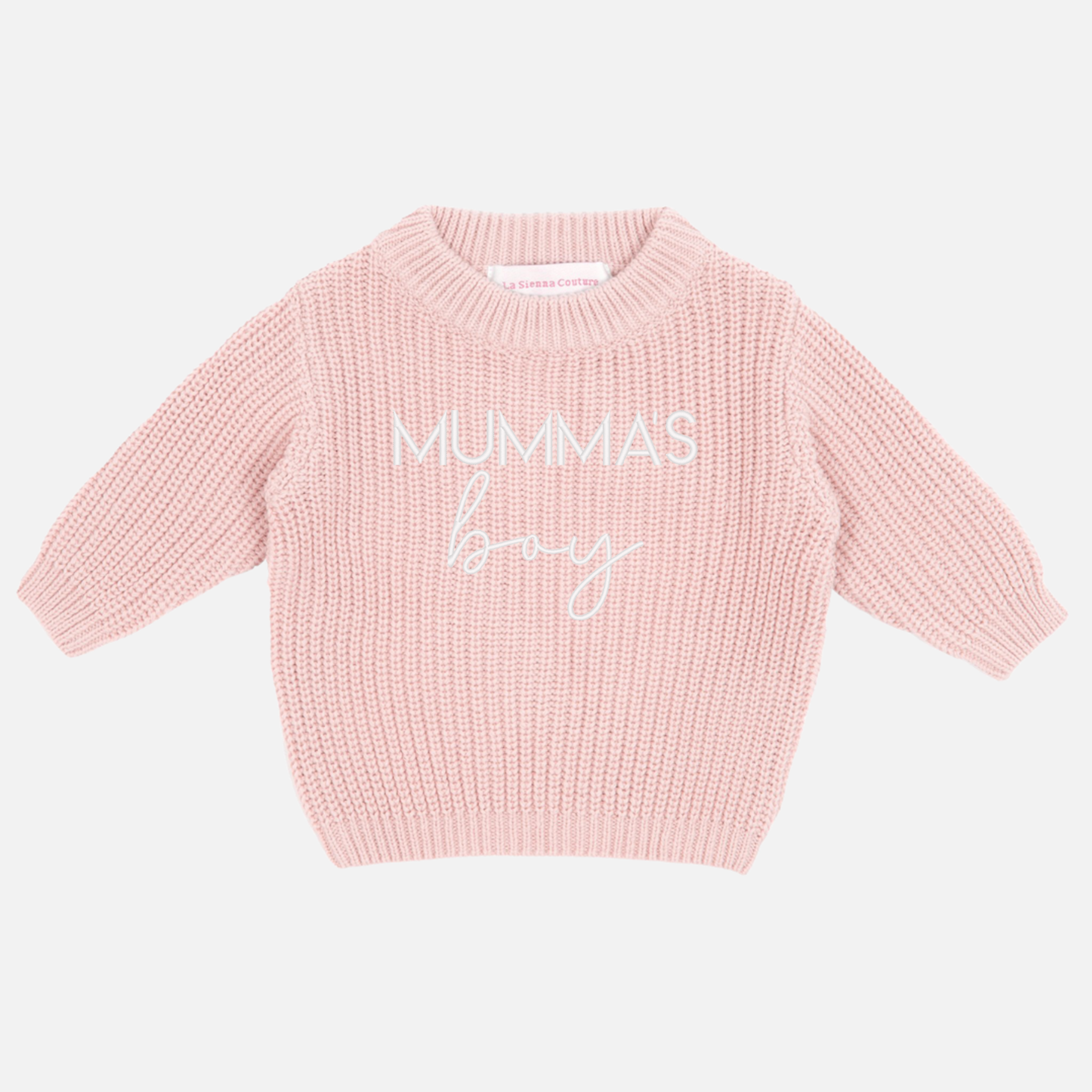 Embroidered Mother's Day Chunky Knit - Rose Quartz