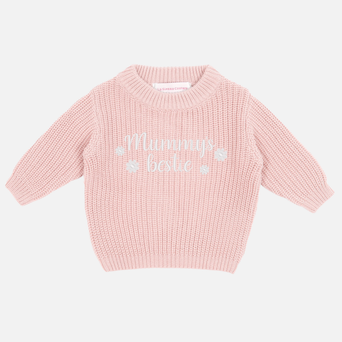 Embroidered Mother's Day Chunky Knit - Rose Quartz