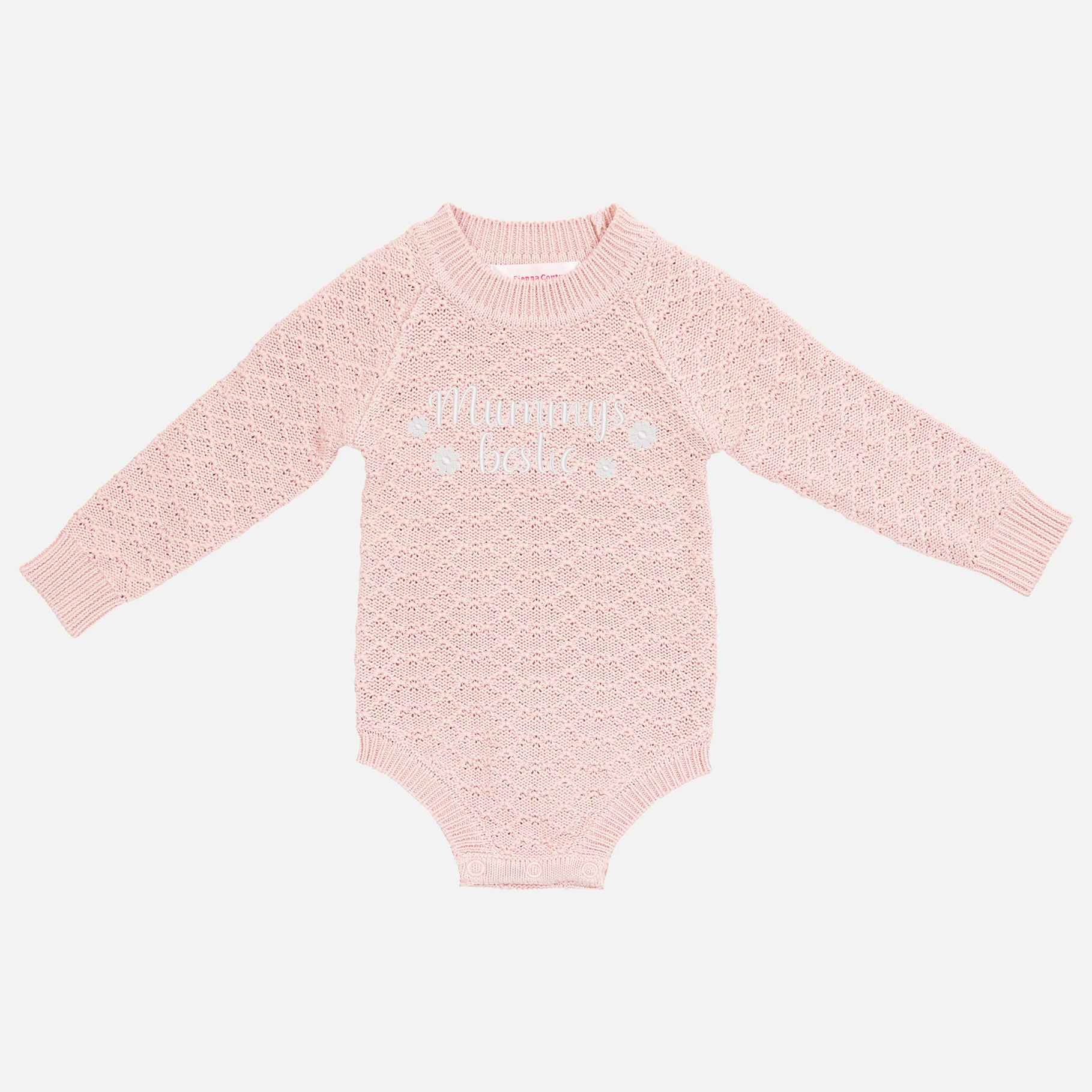 Embroidered Mother's Day Montee Romper - Rose Quartz