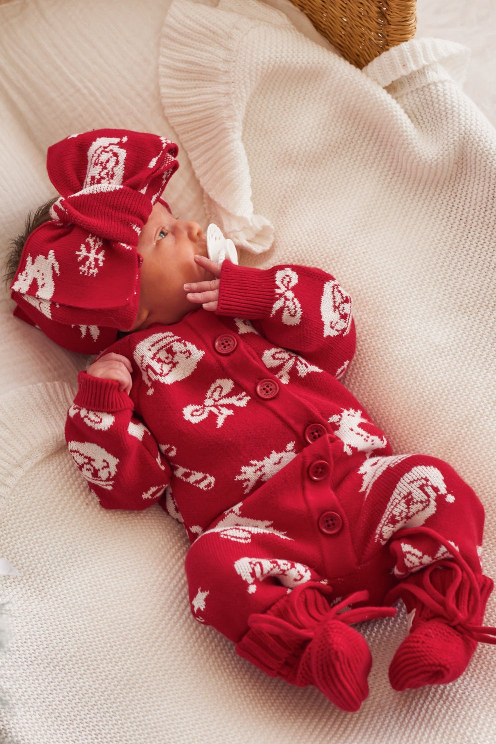 Knitted Louie Romper - Merry Little Christmas