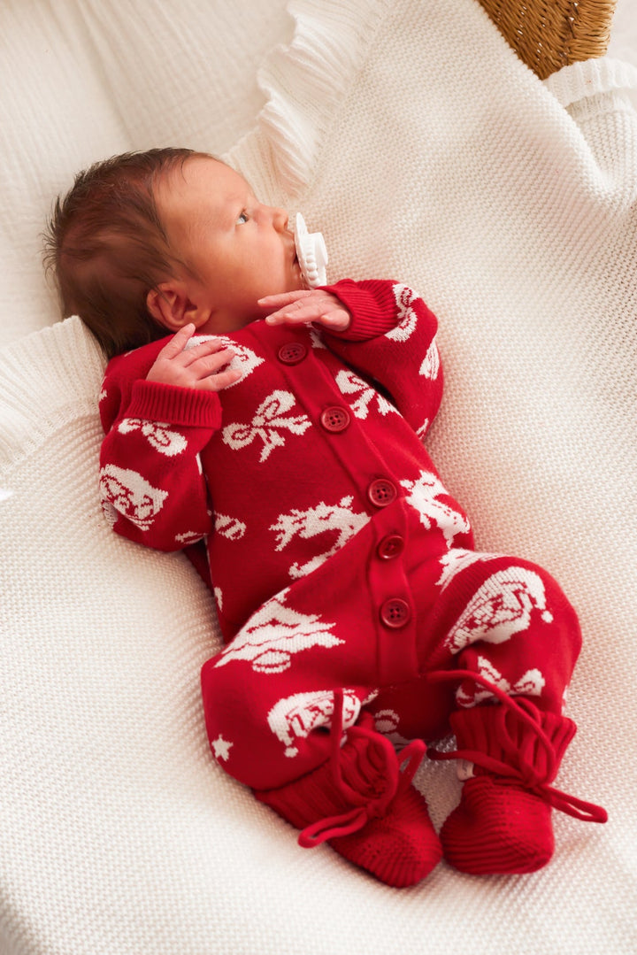 Knitted Louie Romper - Merry Little Christmas