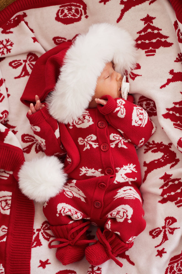 Knitted Louie Romper - Merry Little Christmas