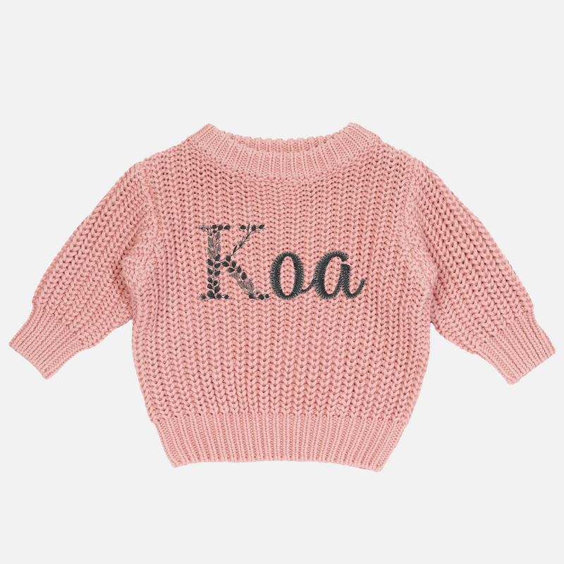 Embroidered Super Chunky Knit - Sunset