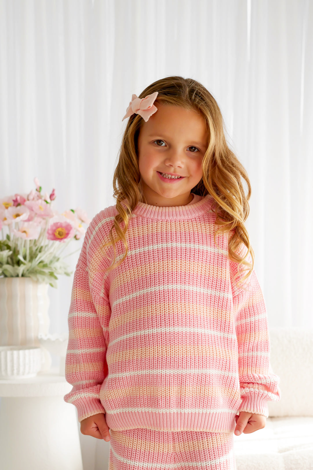 Chunky Knit - Ballet Pink Striped