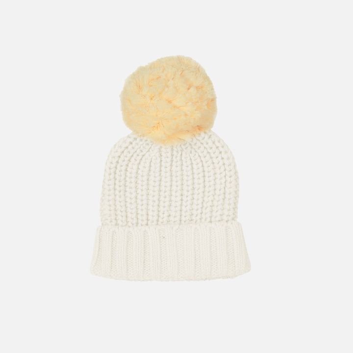 Super Chunky Knit Beanie - Coconut Mango