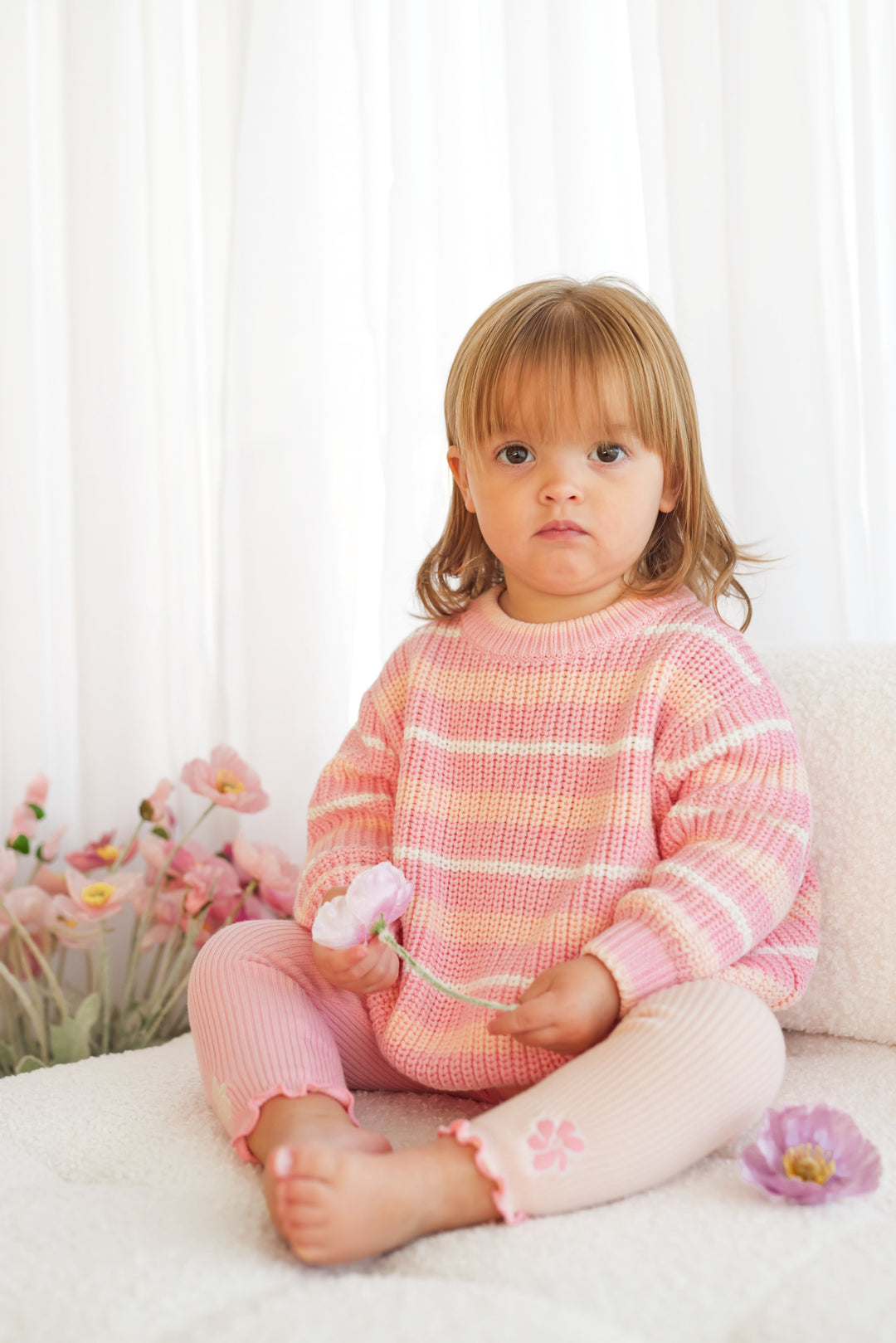 Chunky Knit - Ballet Pink Striped