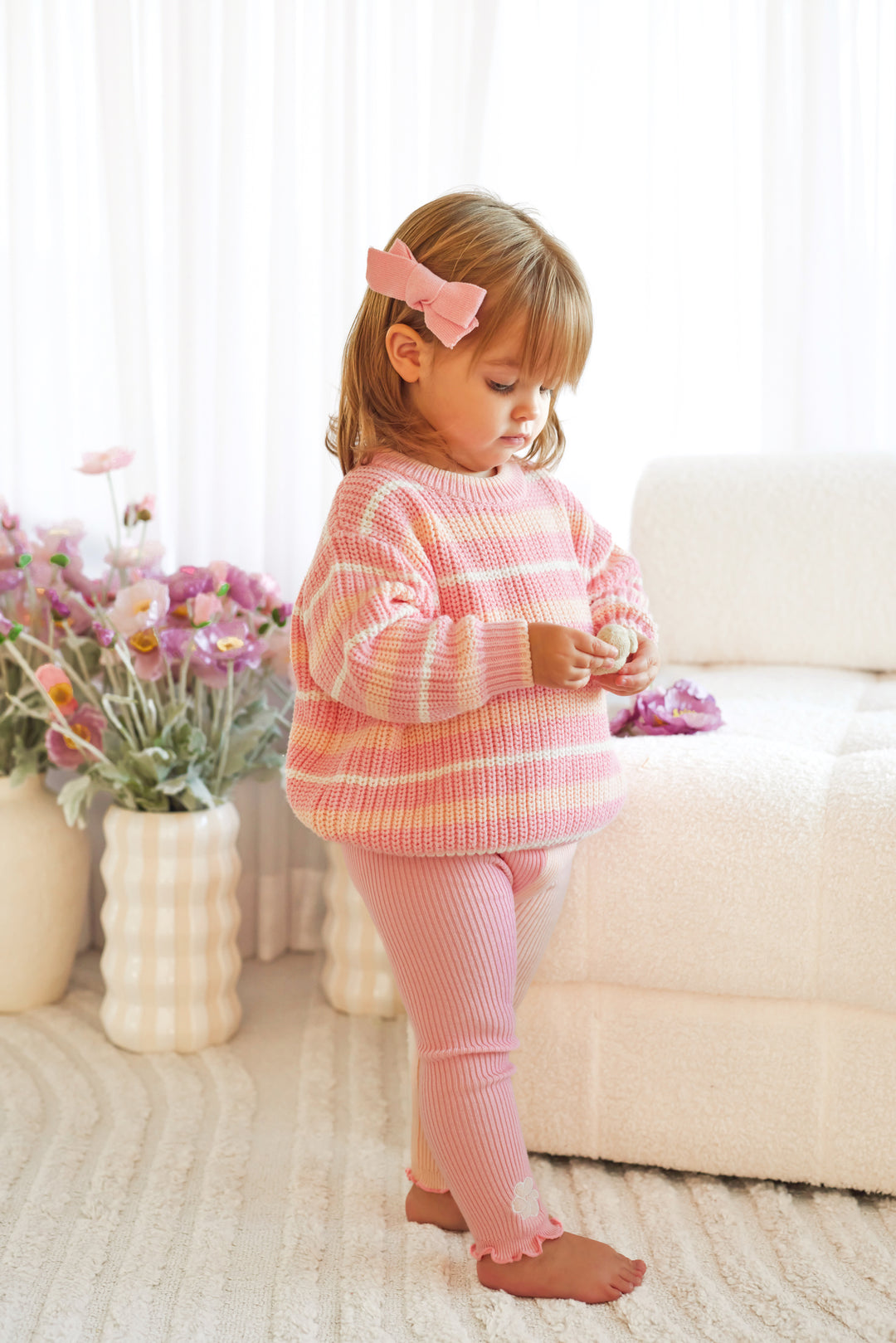 Chunky Knit - Ballet Pink Striped