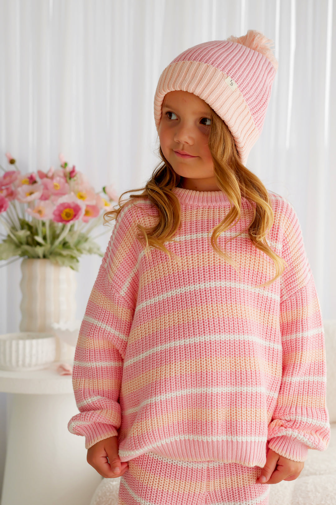 Chunky Knit - Ballet Pink Striped