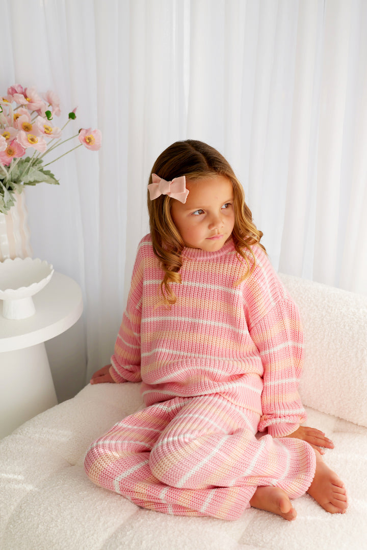 Chunky Knit - Ballet Pink Striped