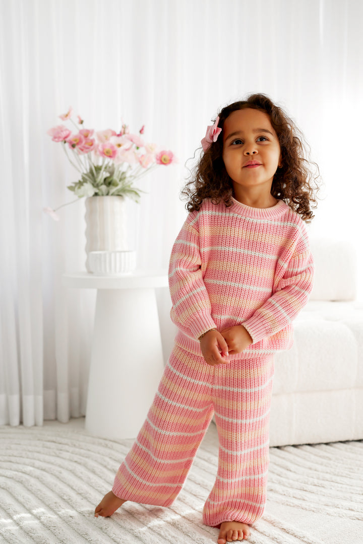 Chunky Knit - Ballet Pink Striped