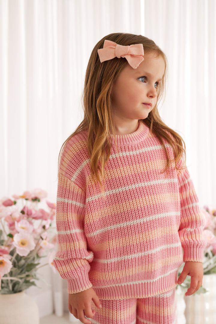 Chunky Knit - Ballet Pink Striped