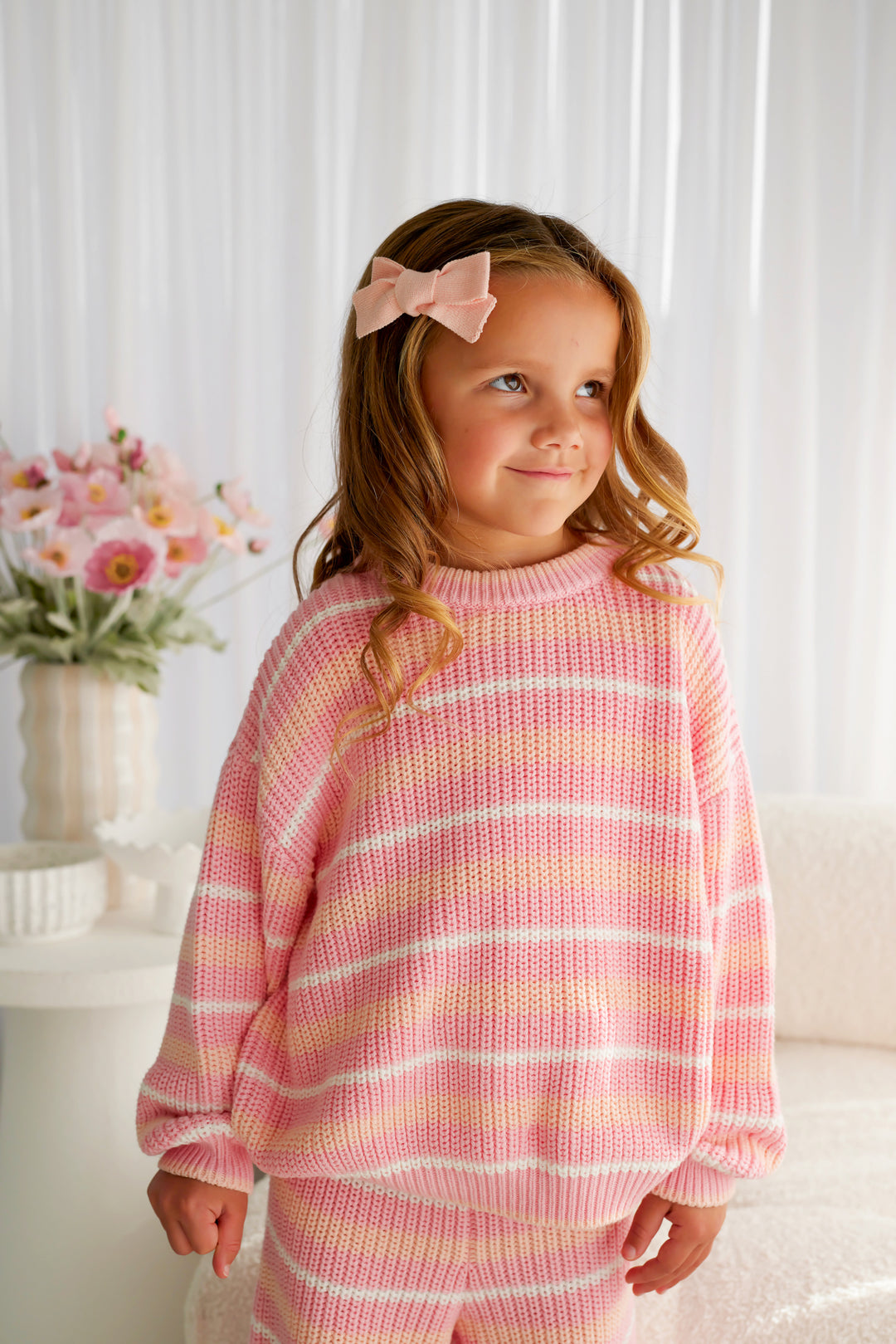 Chunky Knit - Ballet Pink Striped