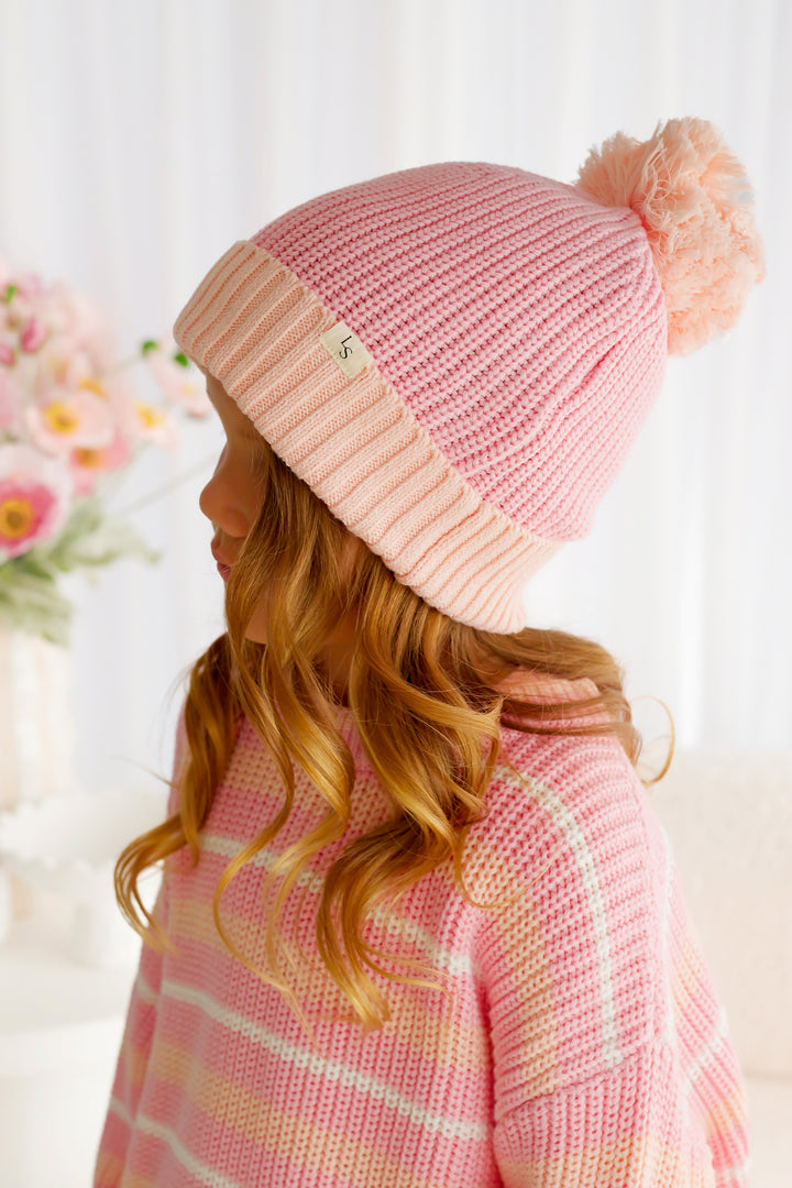 Chunky Knit Beanie - Ballet Pink