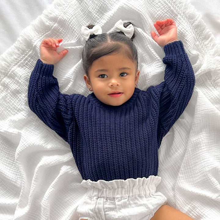 baby girls white mini bow clip