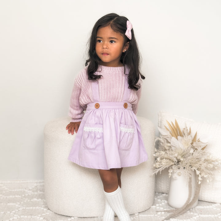 Girls Baby Purple Lilac Chunky Knit Jumper