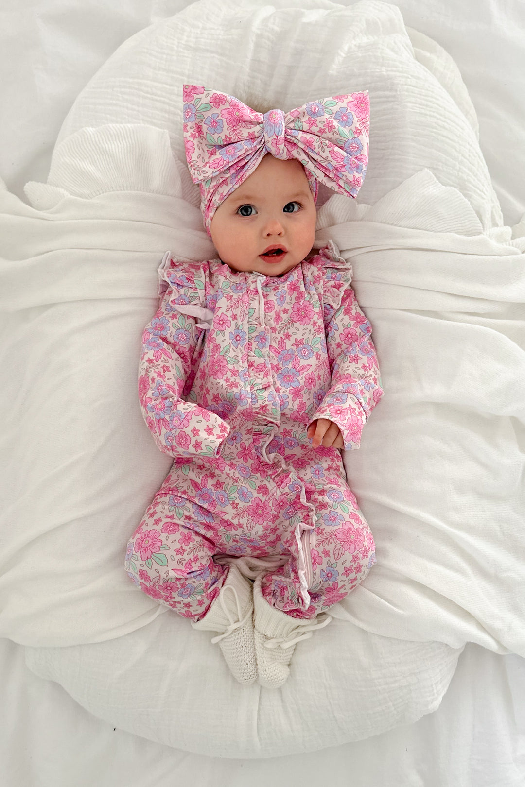 Floral Frill Zip Romper - Tiana