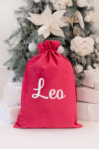 Embroidered Velvet Santa Sack - Custom Name