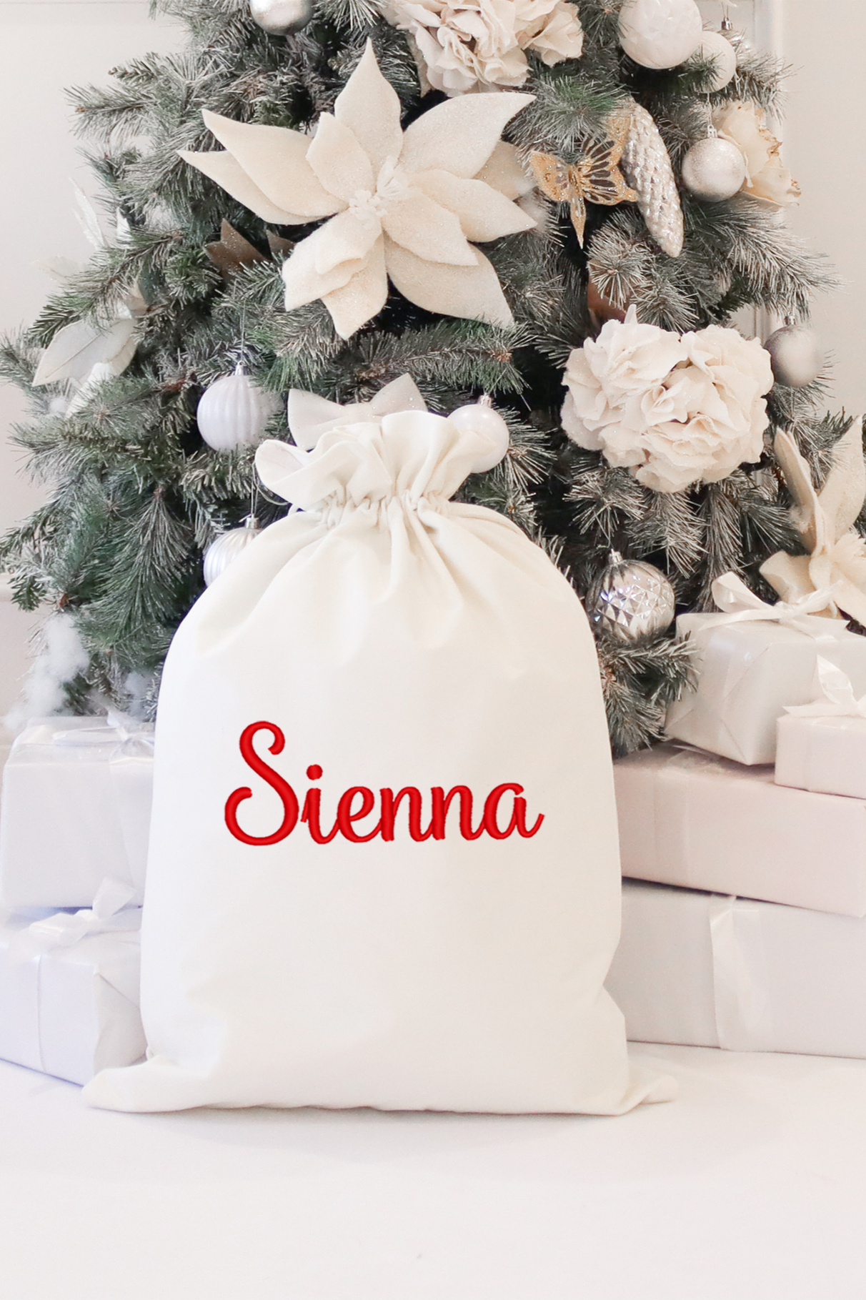 Embroidered Velvet Santa Sack - Custom Name