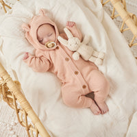 Bear Knitted Romper - Vintage Peach