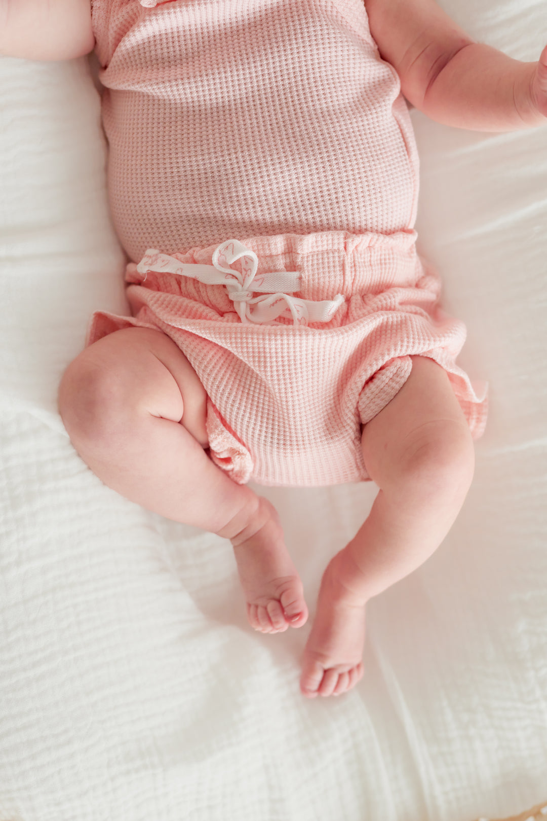 Waffle Dainty Singlet & Shorties Set - Peach Dust (Coming Soon)