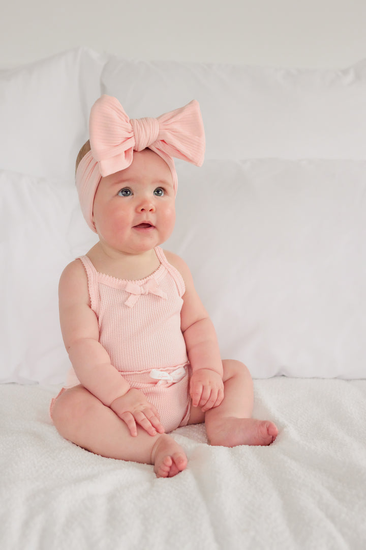 Waffle Dainty Singlet & Shorties Set - Peach Dust (Coming Soon)