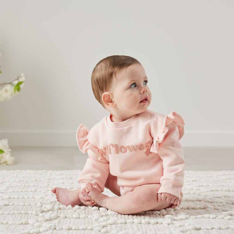 Fleece Flutter Romper - Wildflower